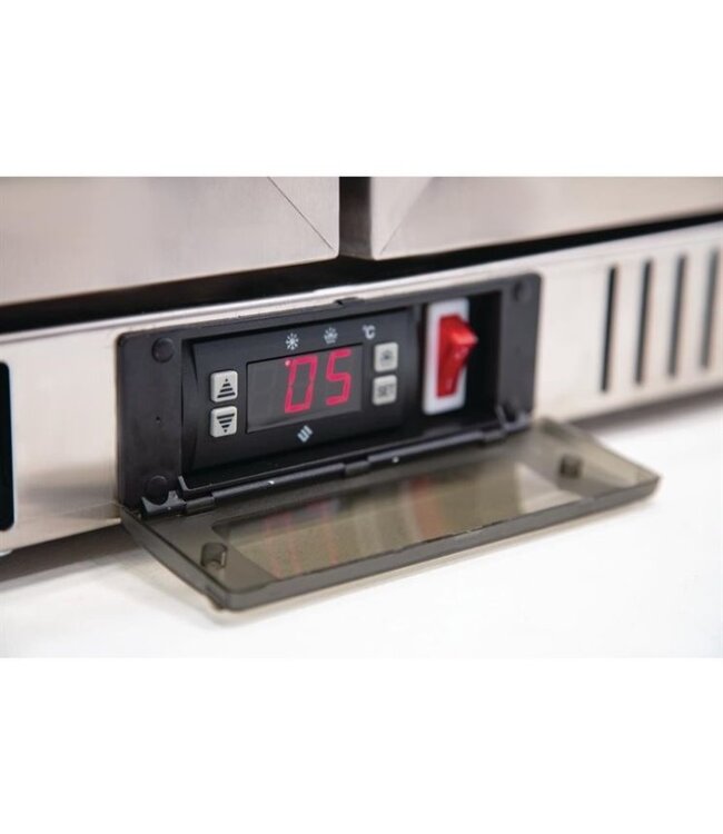 Bar dubbel display koeling | klapdeur | RVS | 208L | (H)90x(B)90x(D)52