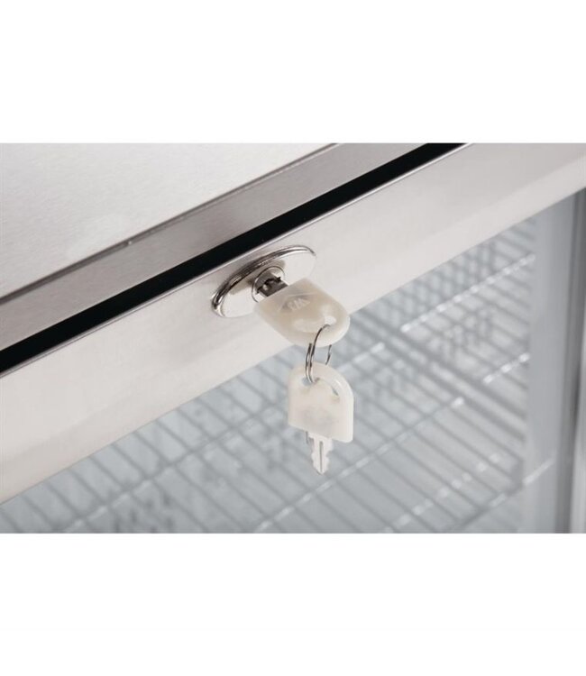 Bar dubbel display koeling | klapdeur | RVS | 208L | (H)90x(B)90x(D)52