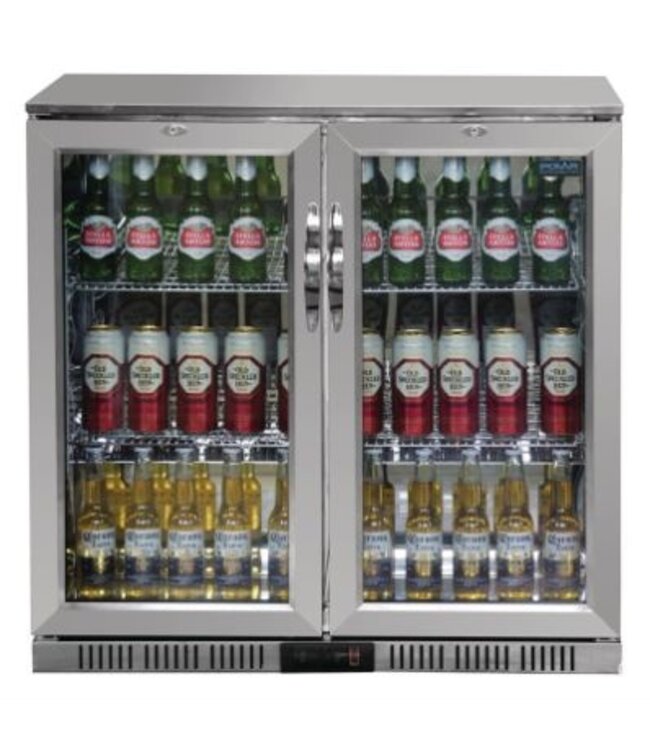 Bar dubbel display koeling | klapdeur | RVS | 208L | (H)90x(B)90x(D)52