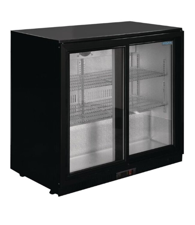 Bar dubbel display koeling | schuifdeur | zwart | 208L | (H)90x(B)90x(D)52