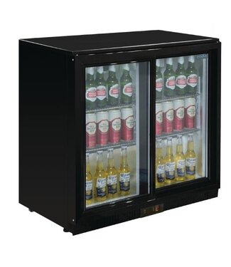 Polar Bar dubbel display koeling | schuifdeur | zwart | 208L | (H)90x(B)90x(D)52