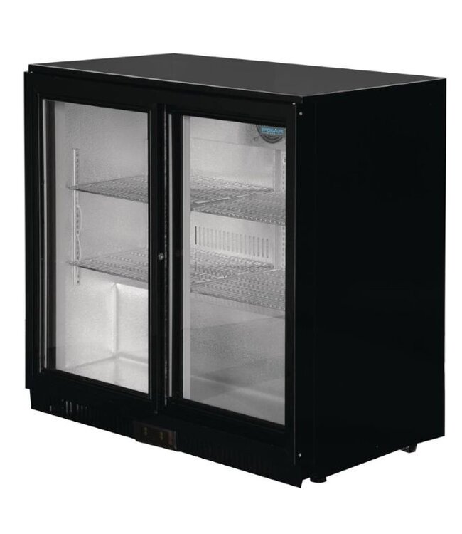 Bar dubbel display koeling | schuifdeur | zwart | 208L | (H)90x(B)90x(D)52