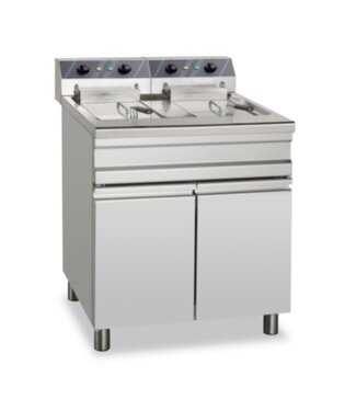 MBM Friteuse | staand model | elektrisch |12-14 + 12-14 liter | 9+9kW | (B)75x(D)65,5x(H)84,5/98,5cm