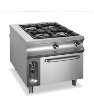 MBM Gasfornuis | staand model | 2x 6kW en 2x 8kW | incl elektrische oven | (B)90x(D)110x(H)85cm