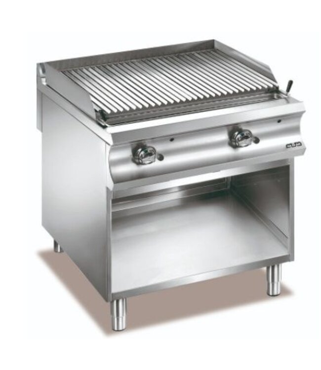 Lavasteengrill | staand model | 2  branders 10kW | (B)80x(D)90x(H)85cm