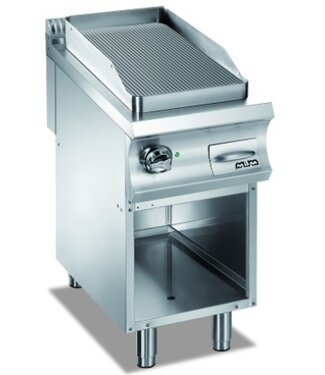 MBM Elektrische bakplaat | staand model | geribbelde plaat | 1x 6kW | (B)40x(D)90x(H)85cm