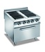 MBM Elektrisch fornuis | staand model | 4 kookplaten | 3x 3kW en 1x 4kW | incl oven | (B)80x(D)90x(H)85cm
