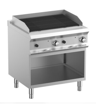 MBM Lavasteengrill | staand model | 2 branders 7,5kW | (B)80x(D)73x(H)85cm