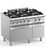 MBM Gasfornuis | staand model | 6 branders 7kW | incl elektrische oven | (B)110x(D)73x(H)85cm