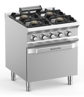 MBM Gasfornuis | staand model | 4 branders 7kW | incl elektrisch geventileerde oven | (B)70x(D)73x(H)85cm