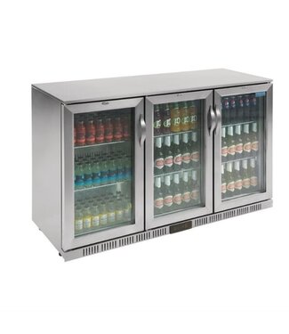 Polar Bar triple display koeling | klapdeur | RVS | 330L | (H)90x(B)135x(D)52