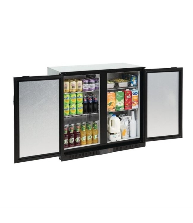 Bar dubbel dichte koeling | klapdeur | zwart | 208L | (H)90x(B)90x(D)52