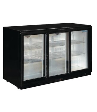 Polar Bar triple display koeling | schuifdeur | zwart | 330L | (H)90x(B)135x(D)52