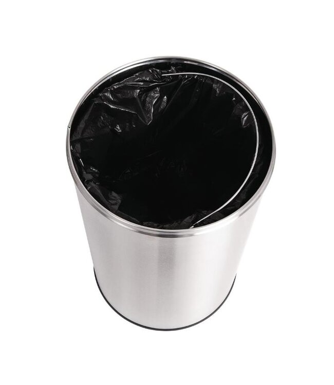 RVS afvalbak open-top - zilver - 40L