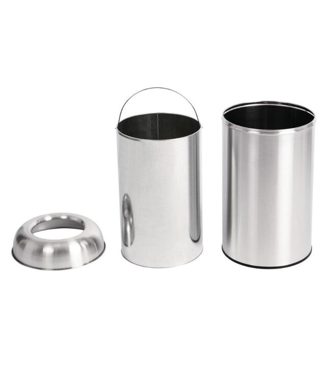 RVS afvalbak open-top - zilver - 40L