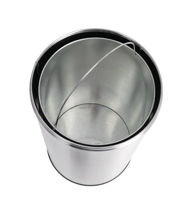 RVS afvalbak open-top - zilver - 40L
