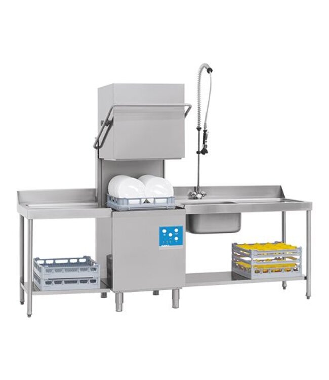 RVS Aan/afvoertafel voor Doorschuifvaatwasmachine | 70cm