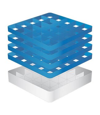 CaterRacks Voetglazenkorf - 25 vaks - CR25-4Z