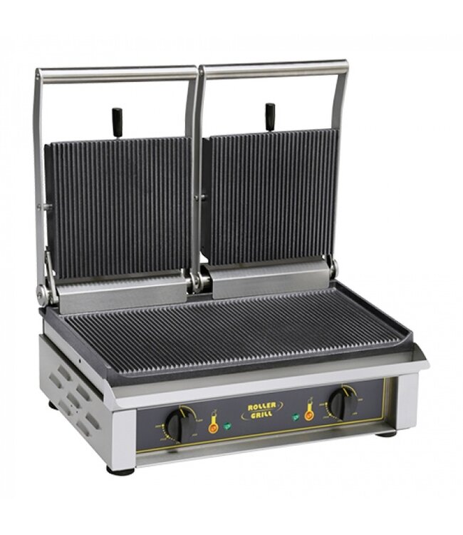 Roller Grill Panini rooster | contact grill | majestic geribbeld | 4kW | 400 volt | (H)22x(B)60x(D)39