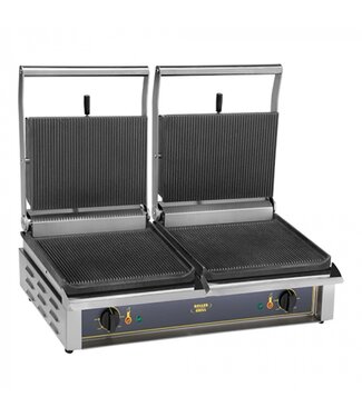 Roller Grill Panini rooster | contact grill | dubbel geribbeld | 2x 3kW | (H)22x(B)83,5x(D)38,5