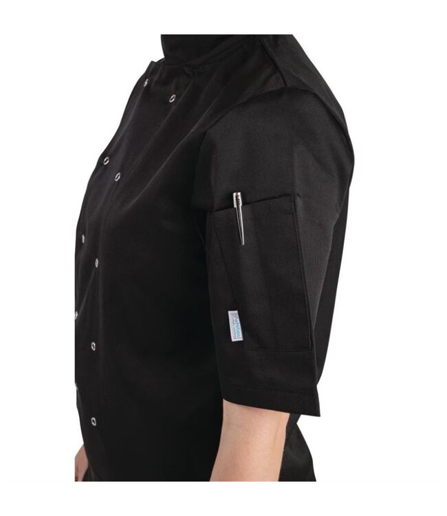 Horeca koksbuis - chef zwart - korte mouwen - XS-3XL