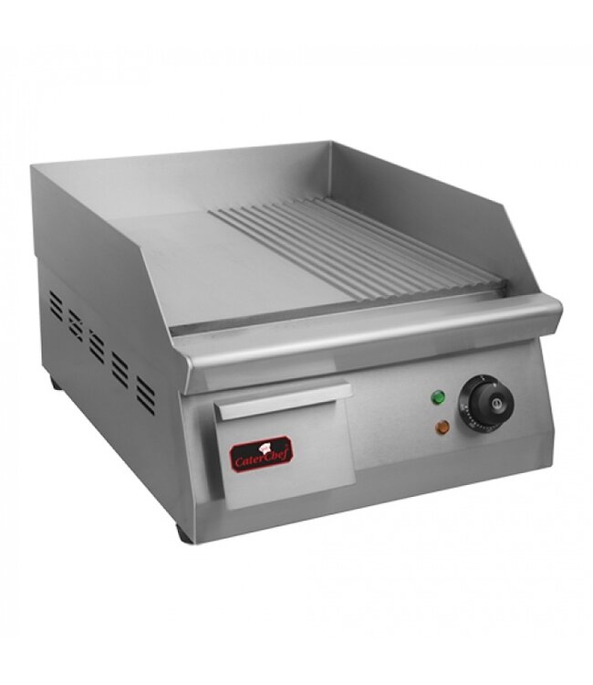 Grillplaat midi | Glad gegroefd | 3kW | (H)27x(B)40x(D)50