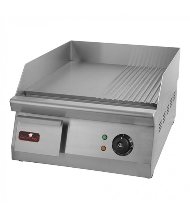 Grillplaat midi | Glad gegroefd | 3kW | (H)27x(B)40x(D)50