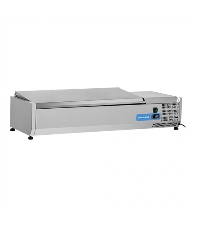 Opzetkoelvitrine | RVS Deksel | 6x 1/3GN