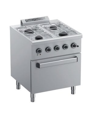 MBM Gasfornuis | staand model incl elektrisch geventileerde oven | 2x 3,5kW en 2x 6kW | (B)70x(D)71,8x(H)85cm