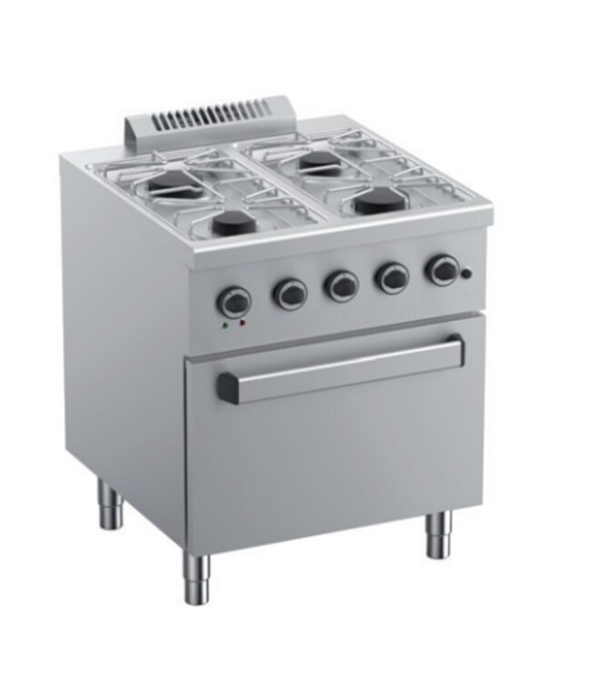 Gasfornuis | staand model incl elektrische oven | 2x 3,5kW en 2x 6kW | (B)70x(D)71,8x(H)85cm