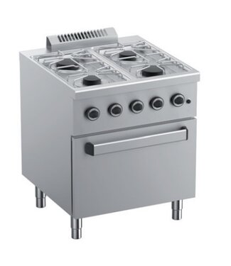 MBM Gasfornuis | staand model gas incl oven | 2x 3,5kW en 2x 6kW | (B)70x(D)71,8x(H)85cm