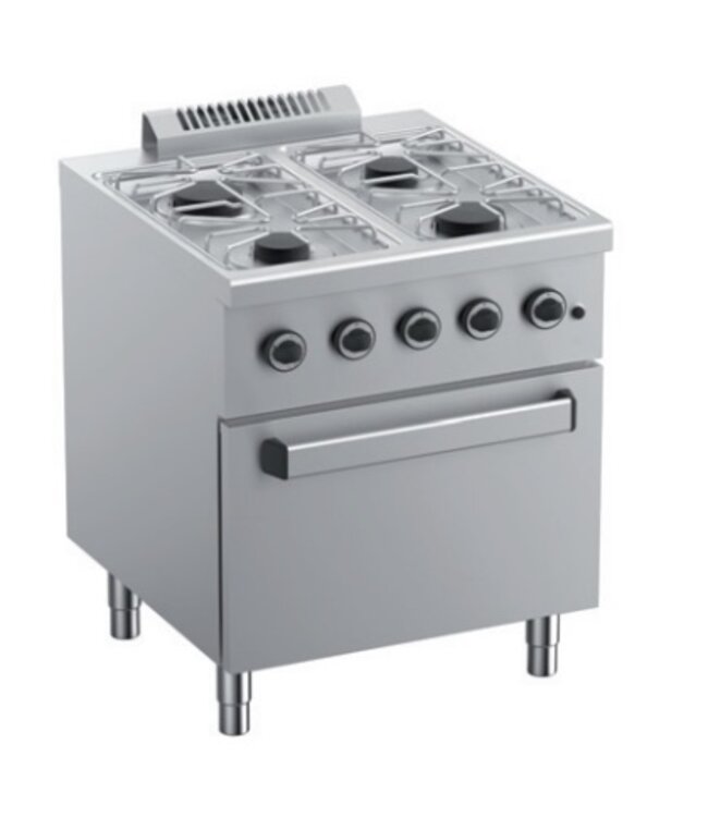 Gasfornuis | staand model gas incl oven | 2x 3,5kW en 2x 6kW | (B)70x(D)71,8x(H)85cm