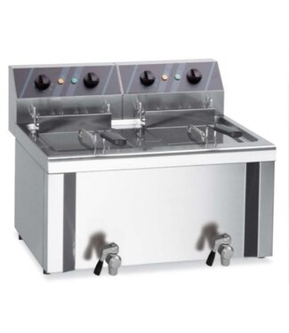 MBM Friteuse | tafelmodel | elektrisch | 10-12 + 10-12 liter | 9+9kW | (B)75x(D)65,5x(H)31/45cm