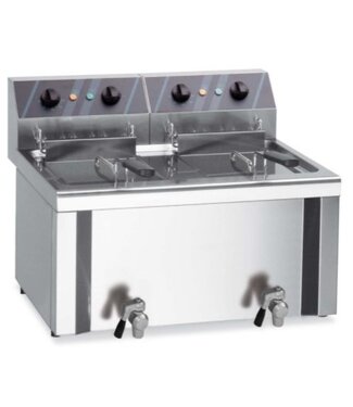 MBM Friteuse | tafelmodel | elektrisch | 8-9 + 8-9 liter | 6+6kW | (B)58x(D)52x(H)29,5cm