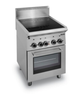 MBM Keramisch fornuis | staand model incl elektrische oven | 4 kookzones | 4x 2,5kW | (B)60x(D)65x(H)27cm