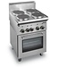 MBM Elektrisch fornuis | staand model incl elektrische oven | 4 kookplaten | 4x 2,6kW | (B)60x(D)65x(H)85cm