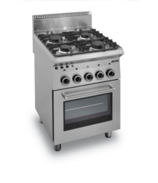 MBM Gasfornuis | staand model incl elektrische oven | 2x 3,5kW en 2x 6kW | (B)60x(D)65x(H)85cm