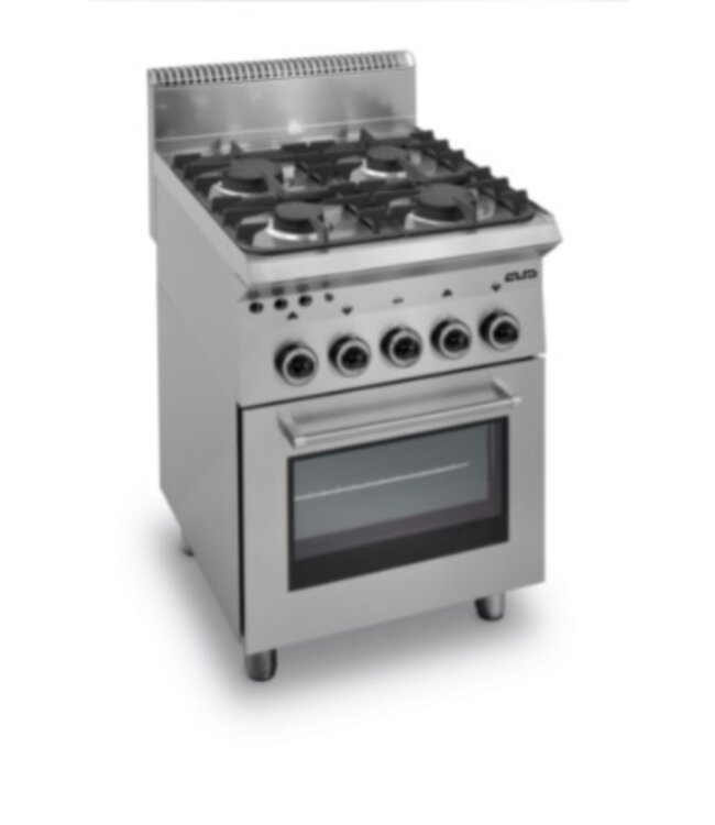 Gasfornuis | staand model incl elektrische oven | 2x 3,5kW en 2x 6kW | (B)60x(D)65x(H)85cm