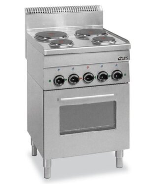 MBM Elektrisch fornuis | staand model incl oven | 4 kookplaten | 2x 1,5kW en 2x 2,6kW | (B)60x(D)60x(H)85cm