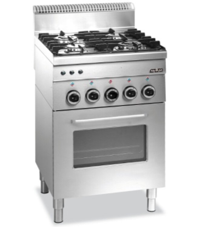 Gasfornuis | staand model incl elektrische oven | 2x 2,7kW en 2x 3,15kW | (B)60x(D)60x(H)85cm