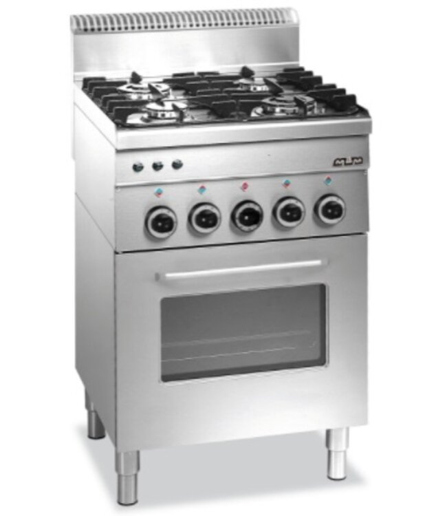 Gasfornuis | staand model incl gas oven | 2x 2,7kW en 2x 3,15kW | (B)60x(D)60x(H)85cm