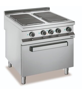 MBM Elektrisch fornuis | staand model | 4 kookplaten incl oven | 3x 3kW en 1x 4kW | (B)80x(D)90x(H)85cm