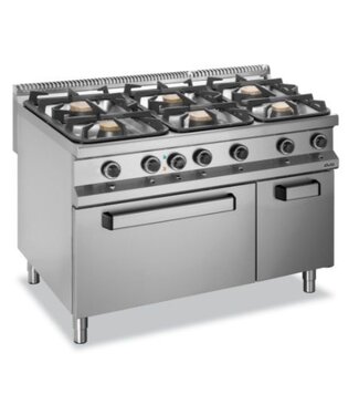 MBM Gasfornuis | staand model incl elektrische oven | 6x 5,5kW | (B)120x(D)90x(H)85cm