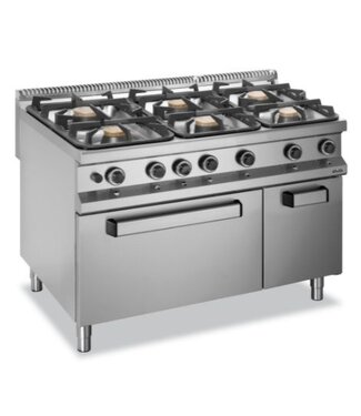 MBM Gasfornuis | staand model incl gas oven | 3x 7kW en 3x 11kW | (B)120x(D)90x(H)85cm