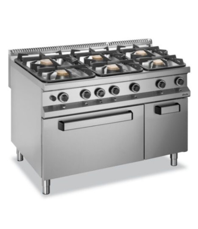 Gasfornuis | staand model incl gas oven | 3x 7kW en 3x 11kW | (B)120x(D)90x(H)85cm