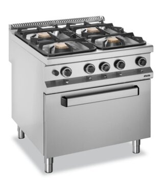 MBM Gasfornuis | staand model incl elektrische oven | 4x 5,5kW | (B)80x(D)90x(H)85cm