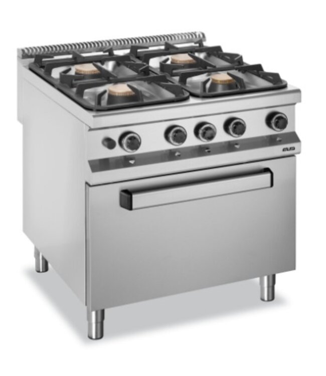 Gasfornuis | staand model incl elektrische oven | 4x 5,5kW | (B)80x(D)90x(H)85cm