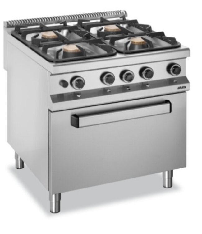 Gasfornuis | staand model incl gas oven | 4x 5,5kW | (B)80x(D)90x(H)85cm