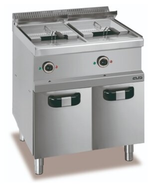 MBM Friteuse | staand model | elektrisch | 13+13 liter | 9+9kW | (B)70x(D)70x(H)85cm