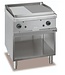 MBM Bakplaat | staand model | gladde en geribbelde plaat | 2 branders 5,5kW | (B)70x(D)70x(H)85cm